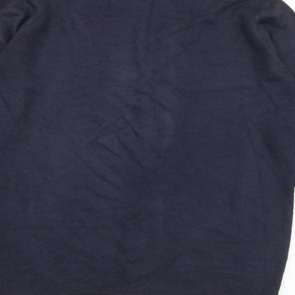 BHS Womens Blue Round Neck Acrylic Cardigan Jumper Size 10