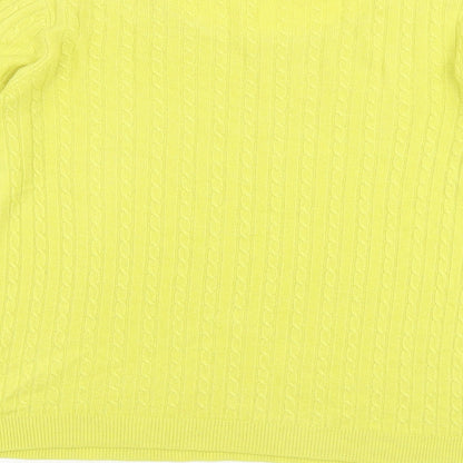 Bonmarché Womens Yellow Round Neck Acrylic Pullover Jumper Size 12