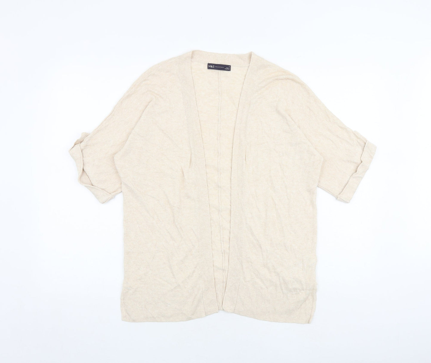 Womens UK Size S Marks and Spencer Beige Cardigan Jumper