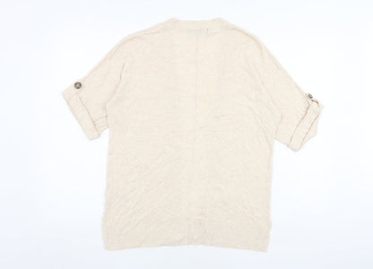 Womens UK Size S Marks and Spencer Beige Cardigan Jumper