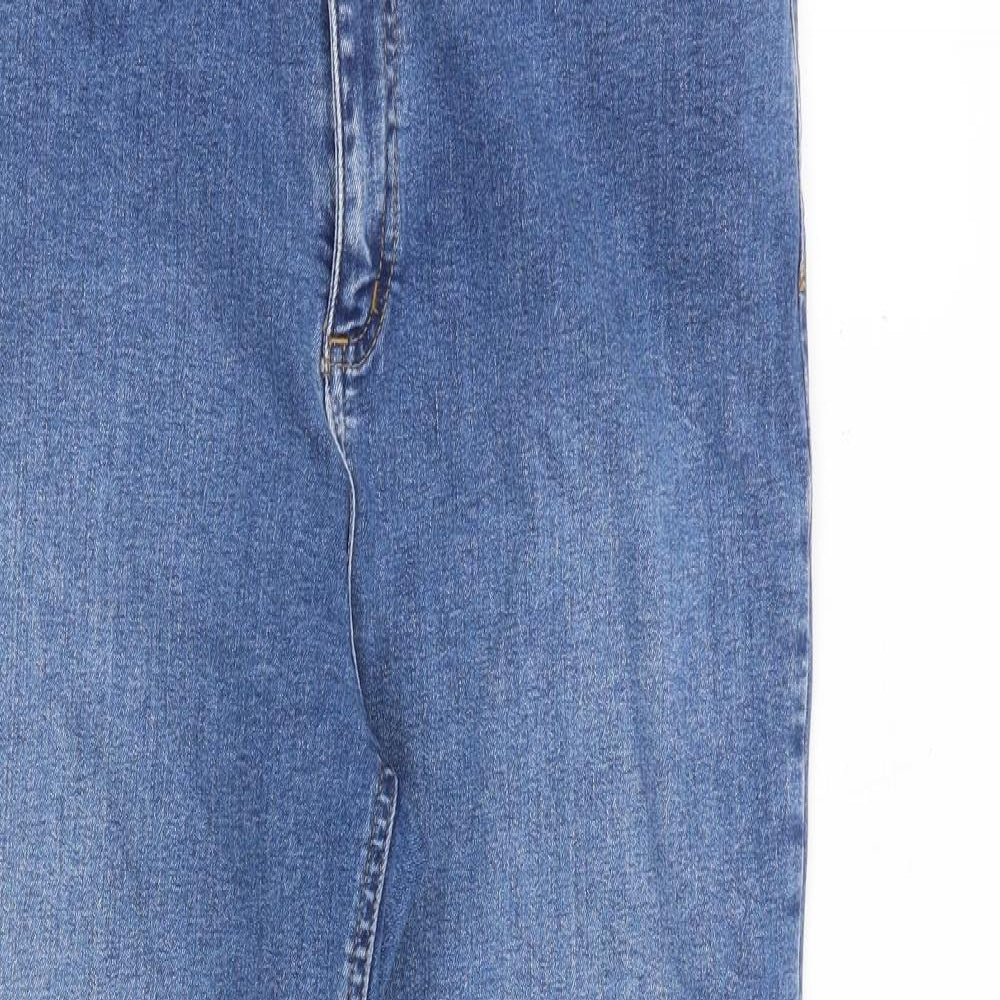 ASOS Womens Blue Cotton Straight Jeans Size 32 in L32 in Regular Zip