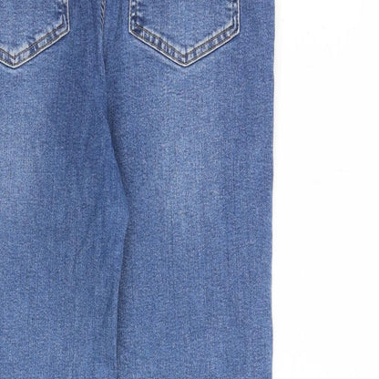 ASOS Womens Blue Cotton Straight Jeans Size 32 in L32 in Regular Zip