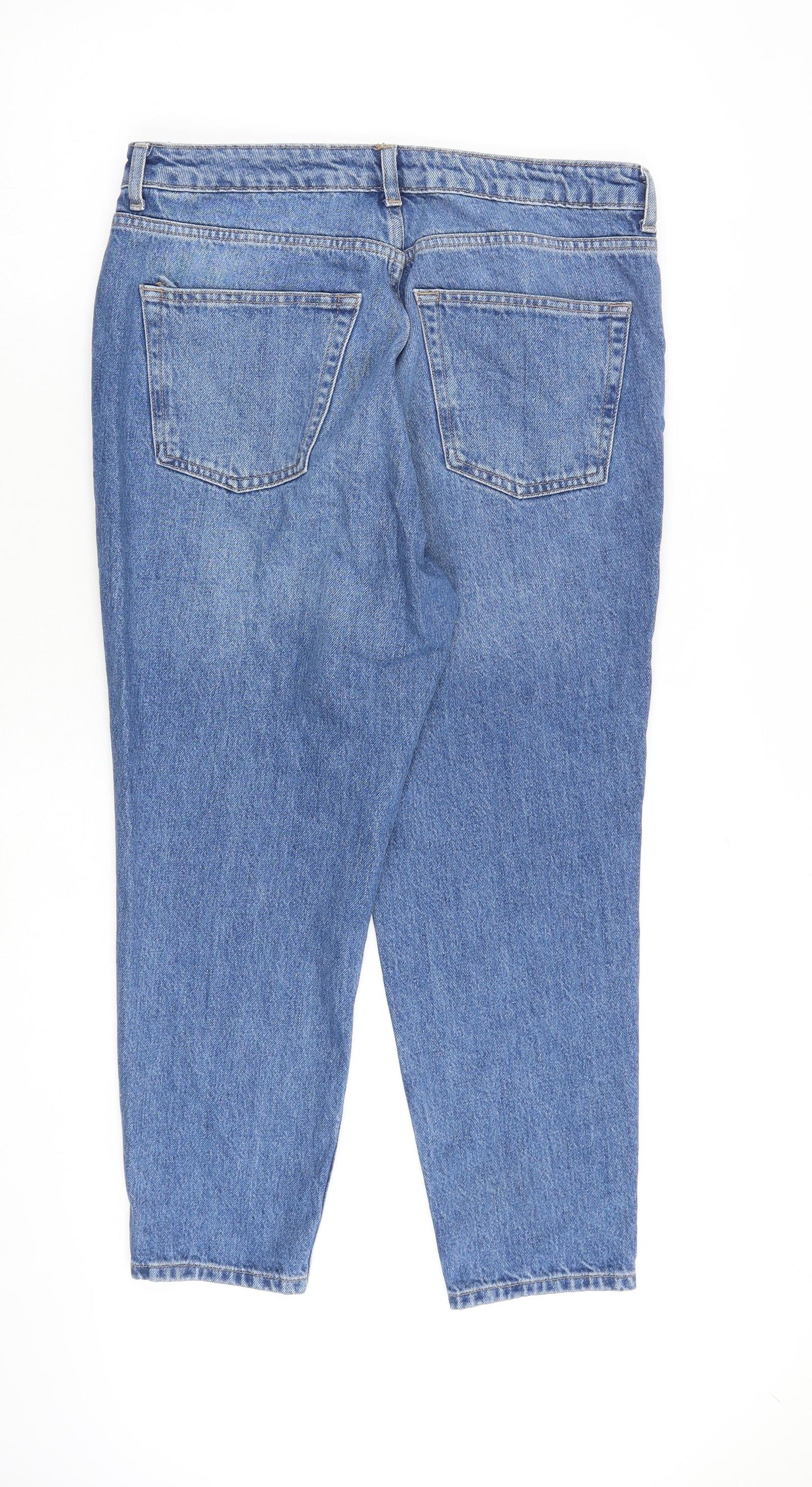 ASOS Womens Blue Cotton Tapered Jeans Size 32 in L28 in Regular Zip