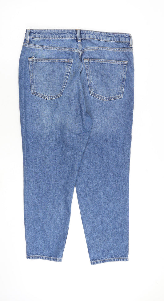 ASOS Womens Blue Cotton Tapered Jeans Size 32 in L28 in Regular Zip