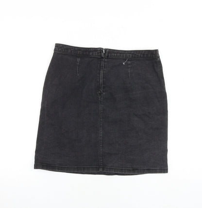 Womens UK Size 12 Warehouse A-Line Denim Skirt