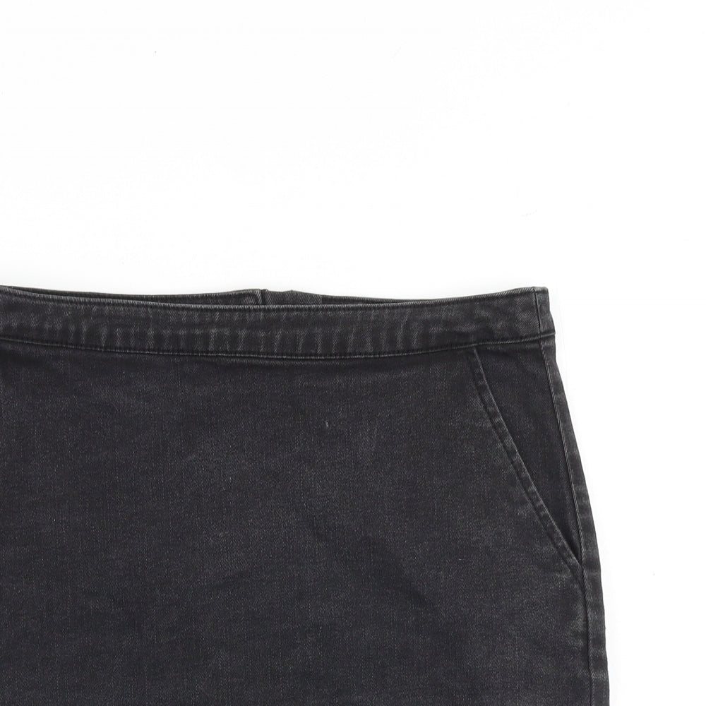 Womens UK Size 12 Warehouse A-Line Denim Skirt