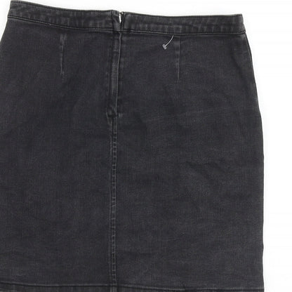 Womens UK Size 12 Warehouse A-Line Denim Skirt