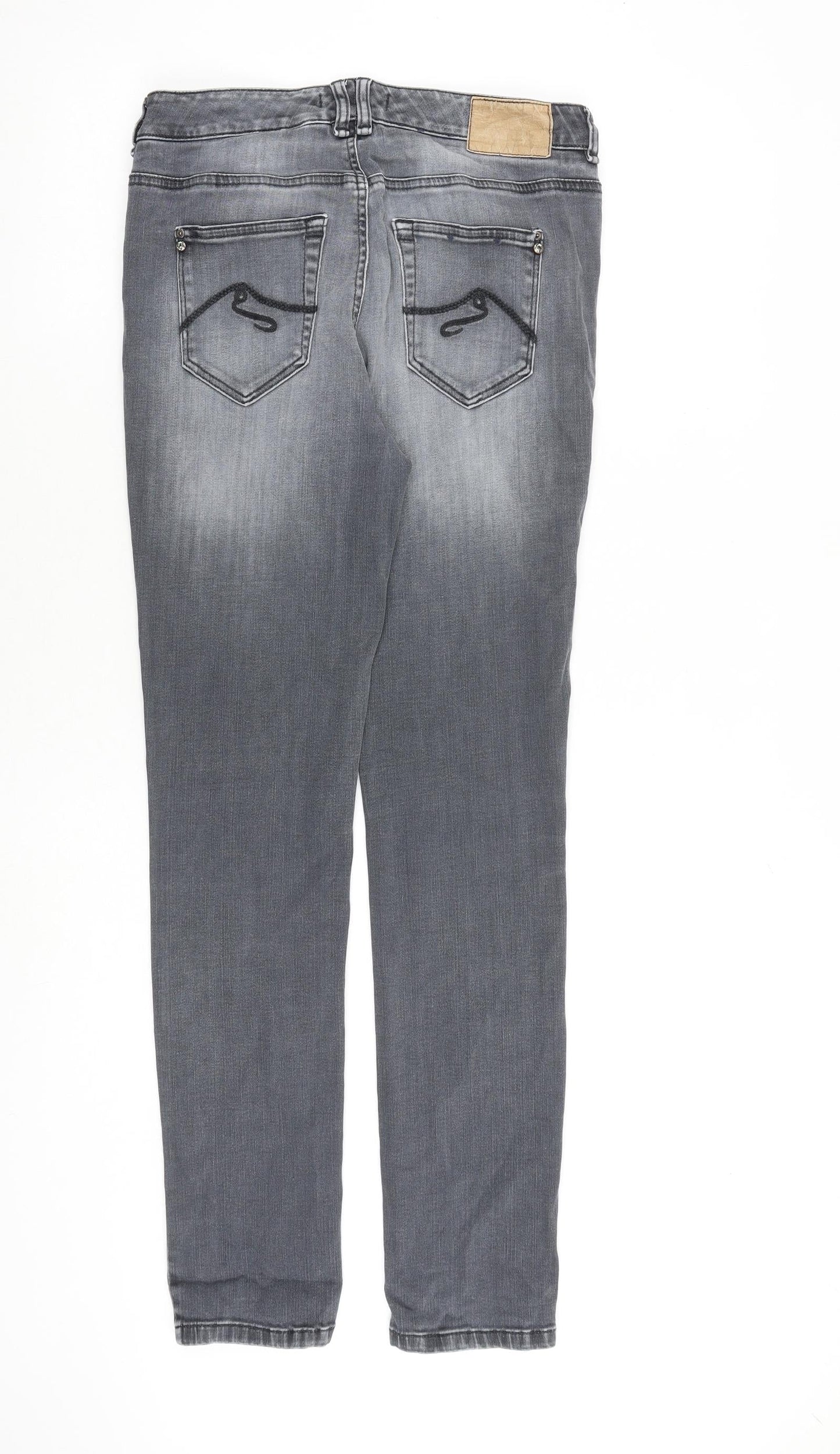 Atelier Gardeur Womens Grey Cotton Skinny Jeans Size 8 L31 in Slim Zip
