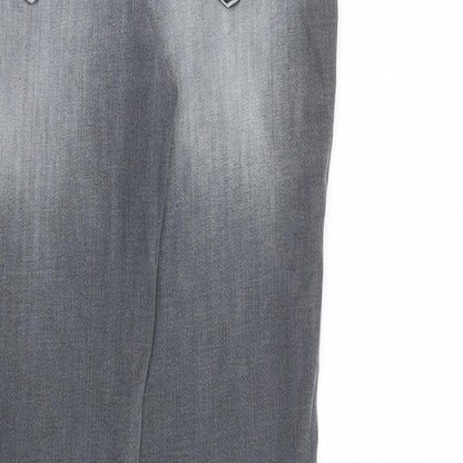 Atelier Gardeur Womens Grey Cotton Skinny Jeans Size 8 L31 in Slim Zip