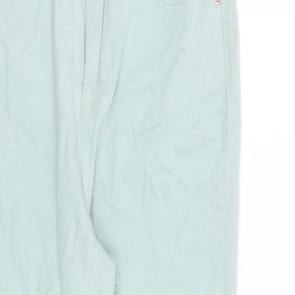 Pebble Bay Womens Green Cotton Straight Jeans Size 14 L22 in Regular Zip