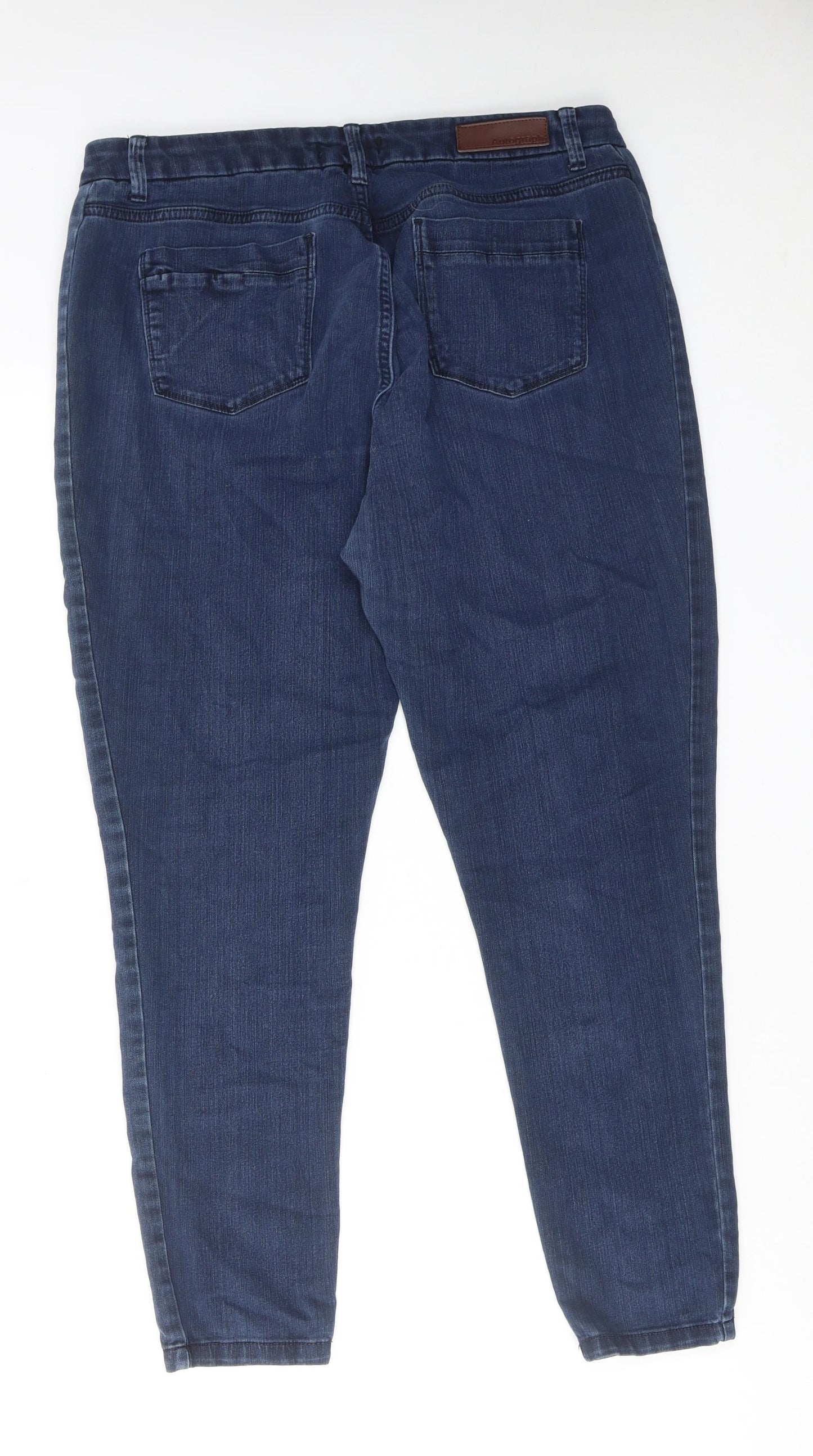 Autograph Womens Blue Cotton Skinny Jeans Size 12 L27 in Regular Zip