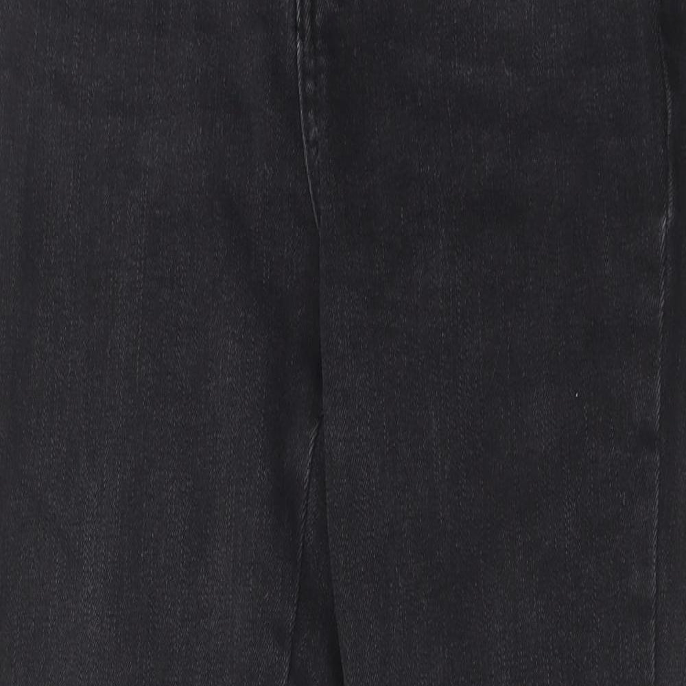 New Look Womens Black Cotton Skinny Jeans Size 10 L26 in Regular Zip - Frayed Hem
