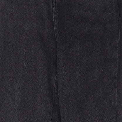 New Look Womens Black Cotton Skinny Jeans Size 10 L26 in Regular Zip - Frayed Hem
