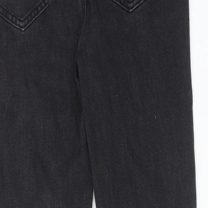 New Look Womens Black Cotton Skinny Jeans Size 10 L26 in Regular Zip - Frayed Hem