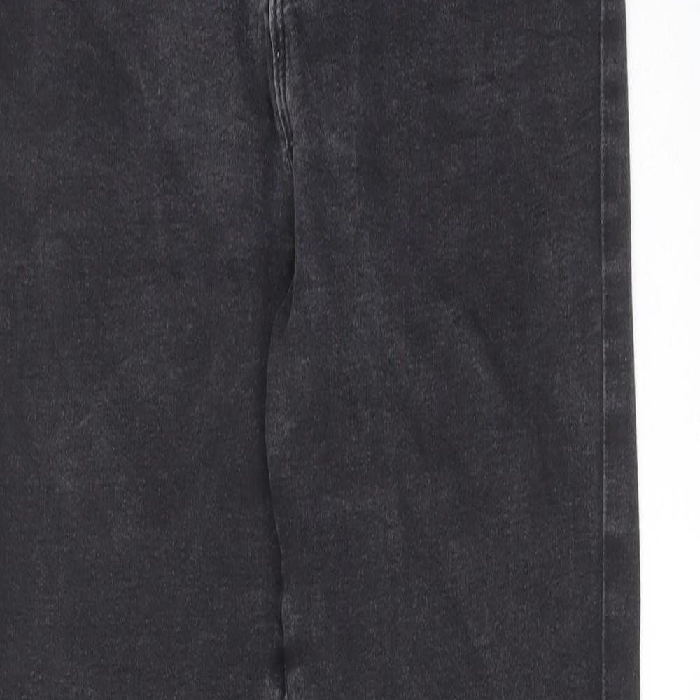 Denim & Co. Womens Grey Cotton Skinny Jeans Size 14 L27 in Regular Zip