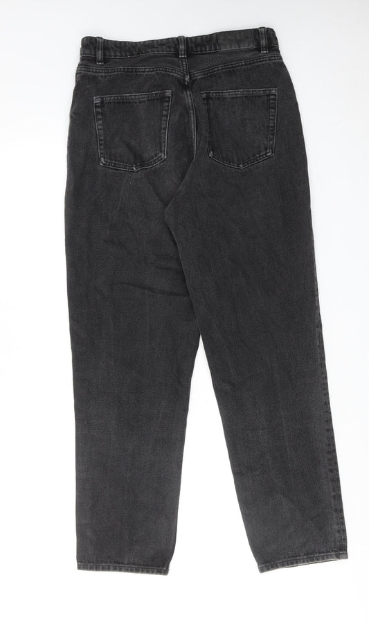 Monki Womens Black Cotton Mom Jeans Size 28 in L28 in Regular Zip