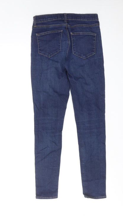 Topshop Womens Blue Cotton Skinny Jeans Size 26 L30 in Regular Zip