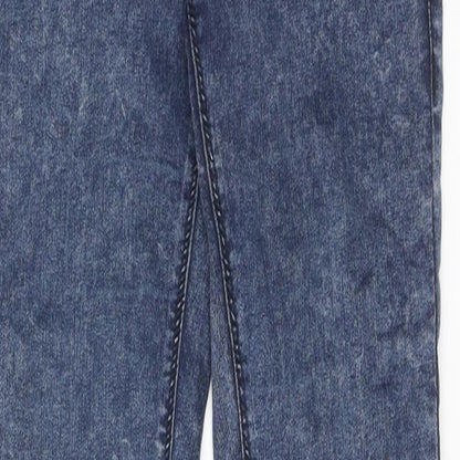 Topshop Womens Blue Cotton Skinny Jeans Size 26 in L30 in Regular Zip