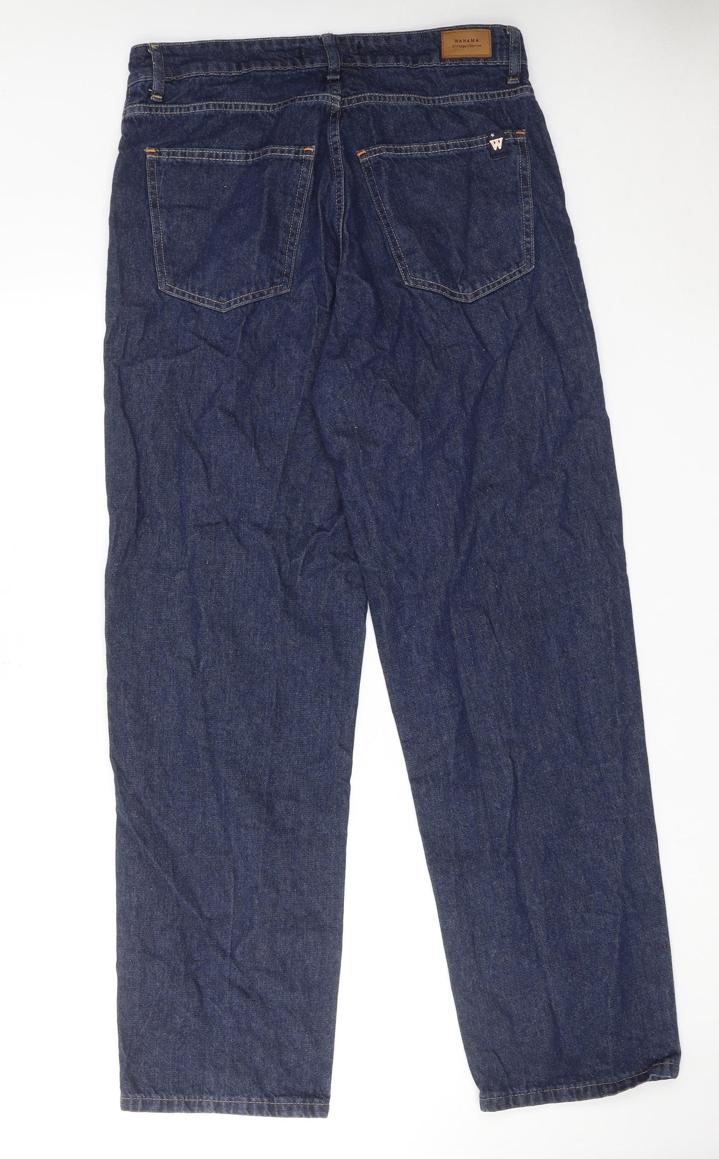 Wanama Womens Blue Cotton Straight Jeans Size 30 in L31 in Regular Zip