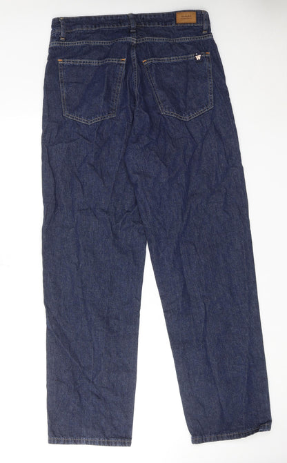 Wanama Womens Blue Cotton Straight Jeans Size 30 in L31 in Regular Zip
