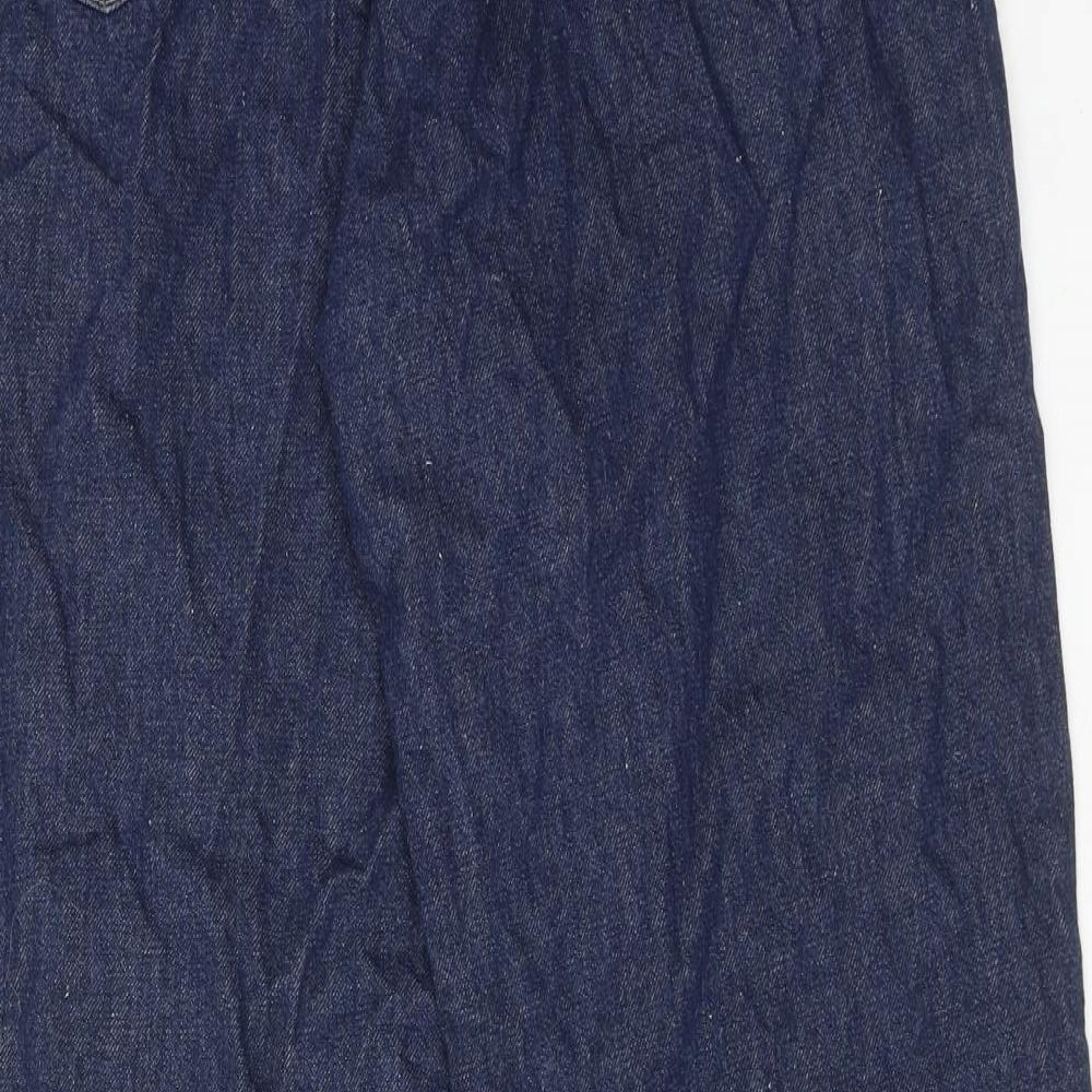 Wanama Womens Blue Cotton Straight Jeans Size 30 in L31 in Regular Zip