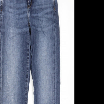 Zara Womens Blue Cotton Skinny Jeans Size 6 L25 in Regular Zip