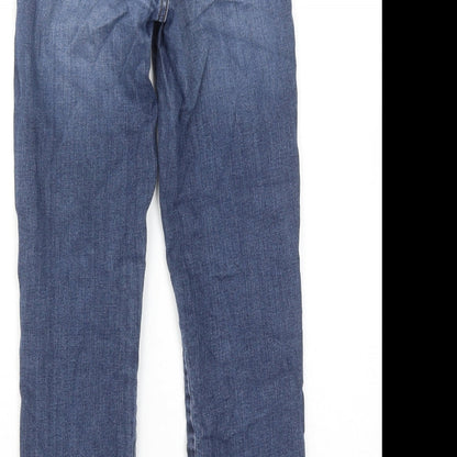 Zara Womens Blue Cotton Skinny Jeans Size 6 L25 in Regular Zip