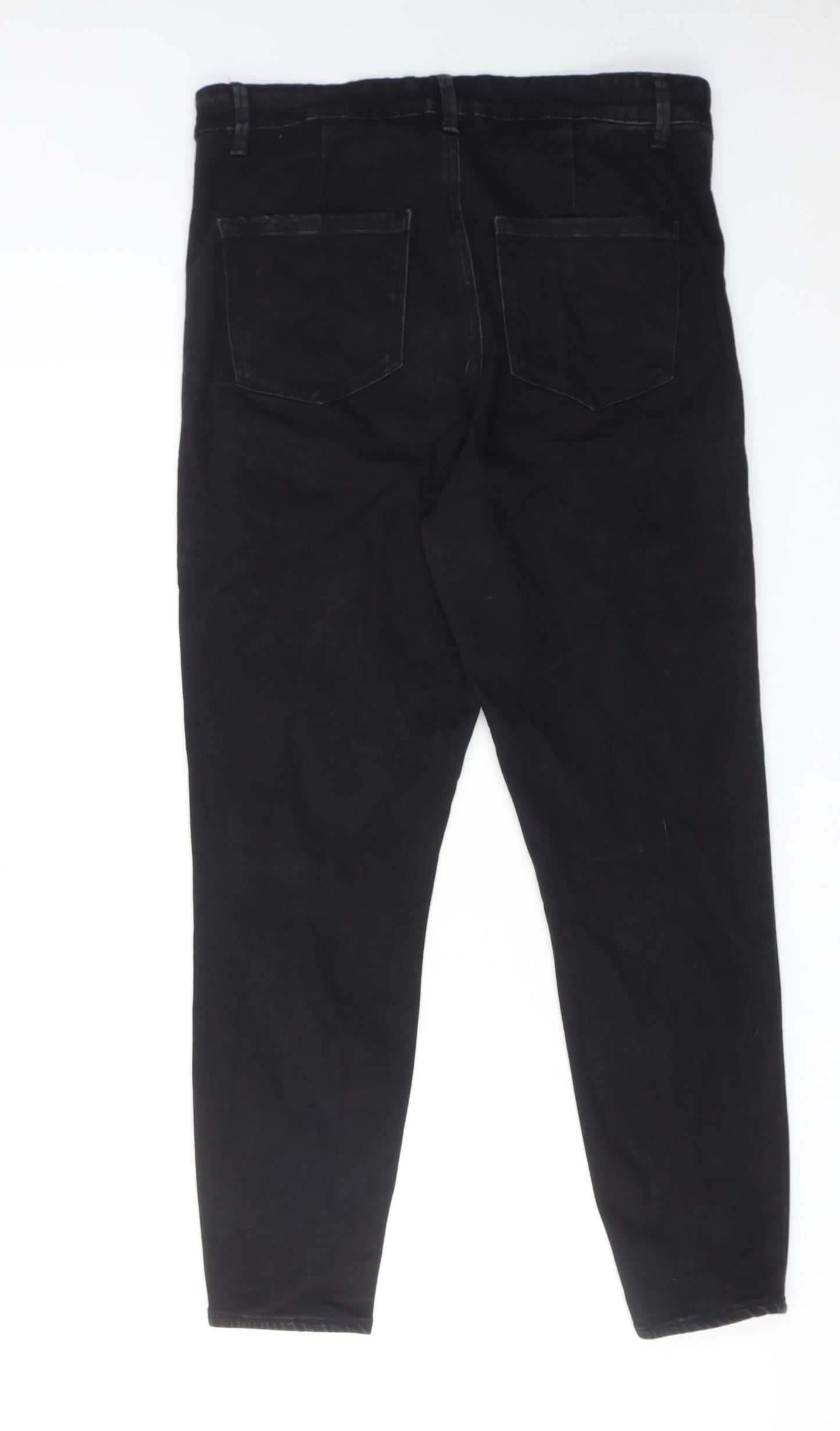 Denim & Co. Womens Black Cotton Skinny Jeans Size 14 L25 in Regular Zip