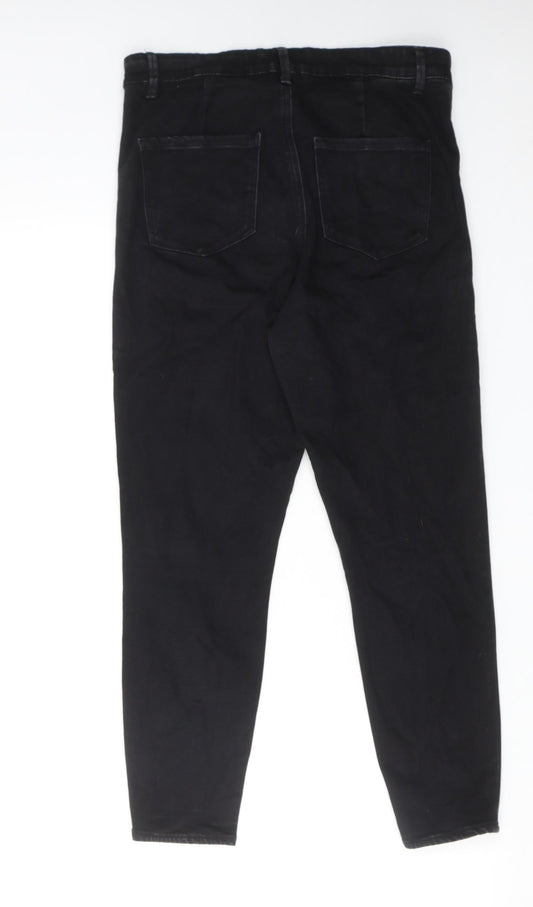 Denim & Co. Womens Black Cotton Skinny Jeans Size 14 L25 in Regular Zip