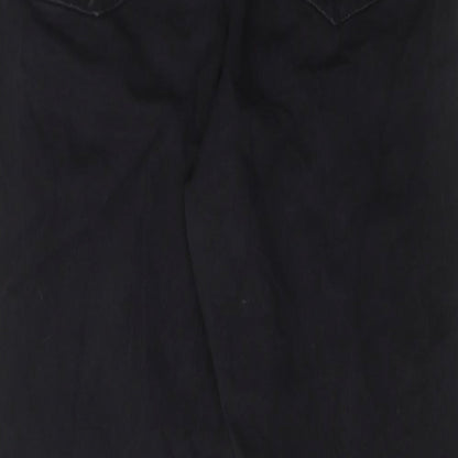 Denim & Co. Womens Black Cotton Skinny Jeans Size 14 L25 in Regular Zip
