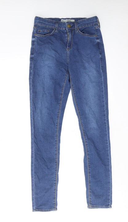 Topshop Womens Blue Cotton Skinny Jeans Size 26 in L30 in Regular Zip