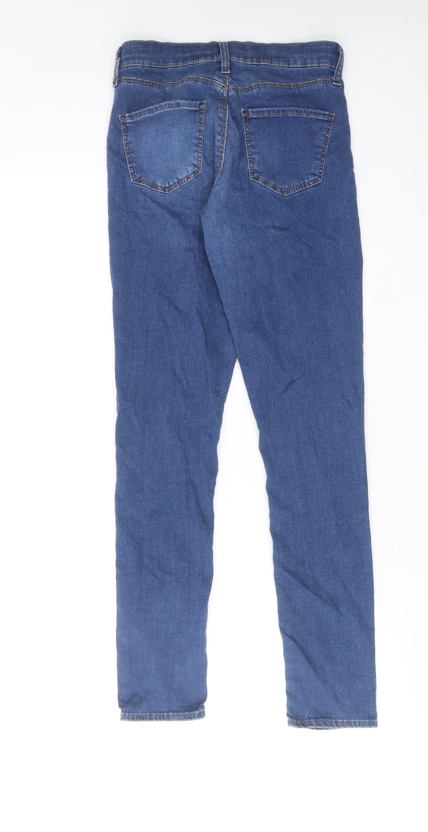 Topshop Womens Blue Cotton Skinny Jeans Size 26 in L30 in Regular Zip