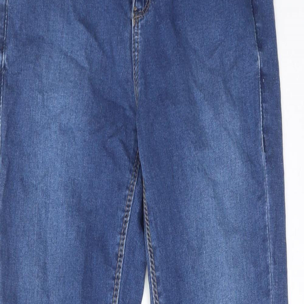 Topshop Womens Blue Cotton Skinny Jeans Size 26 in L30 in Regular Zip