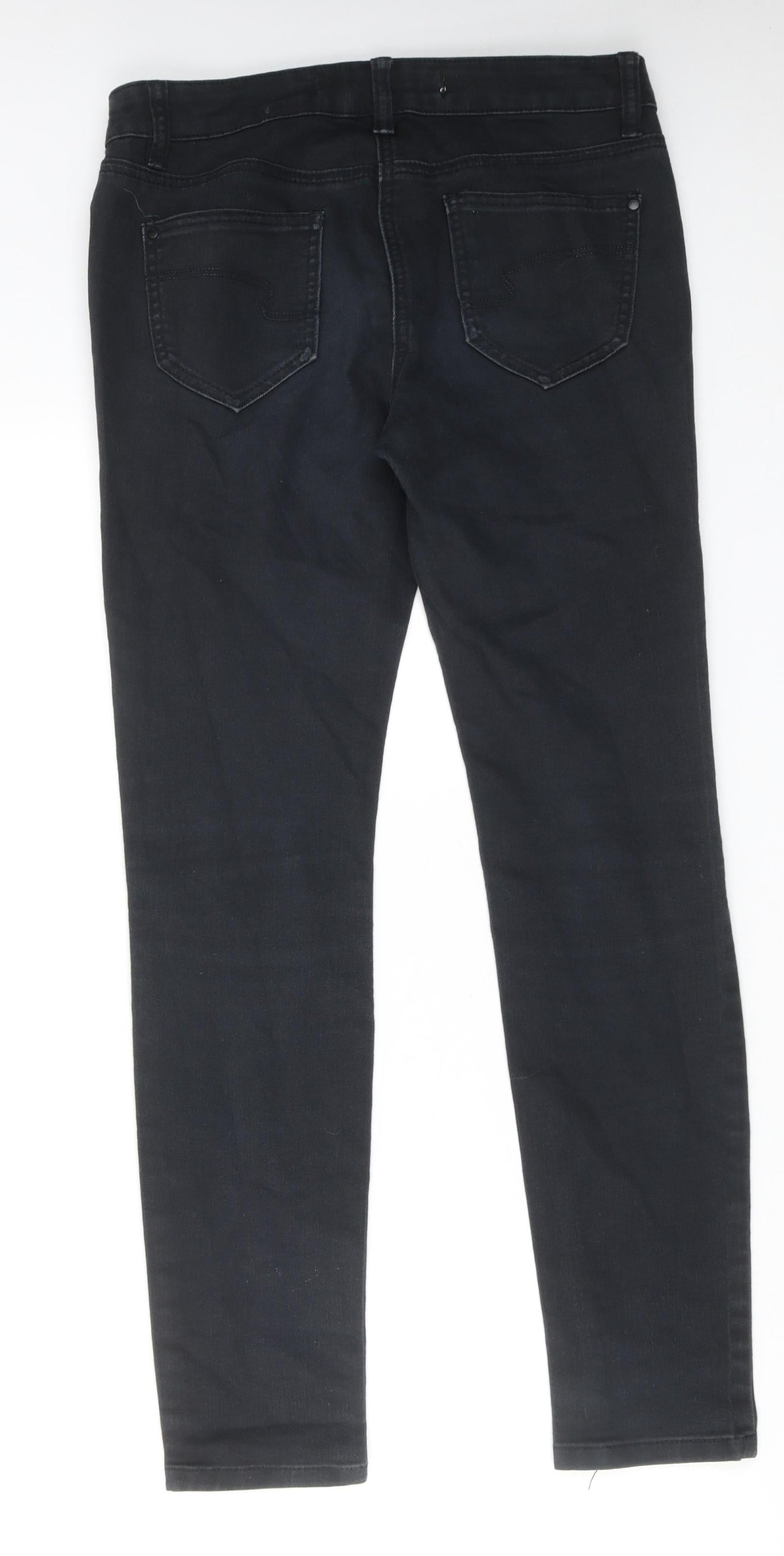 NEXT Womens Black Cotton Skinny Jeans Size 8 L29 in Regular Zip