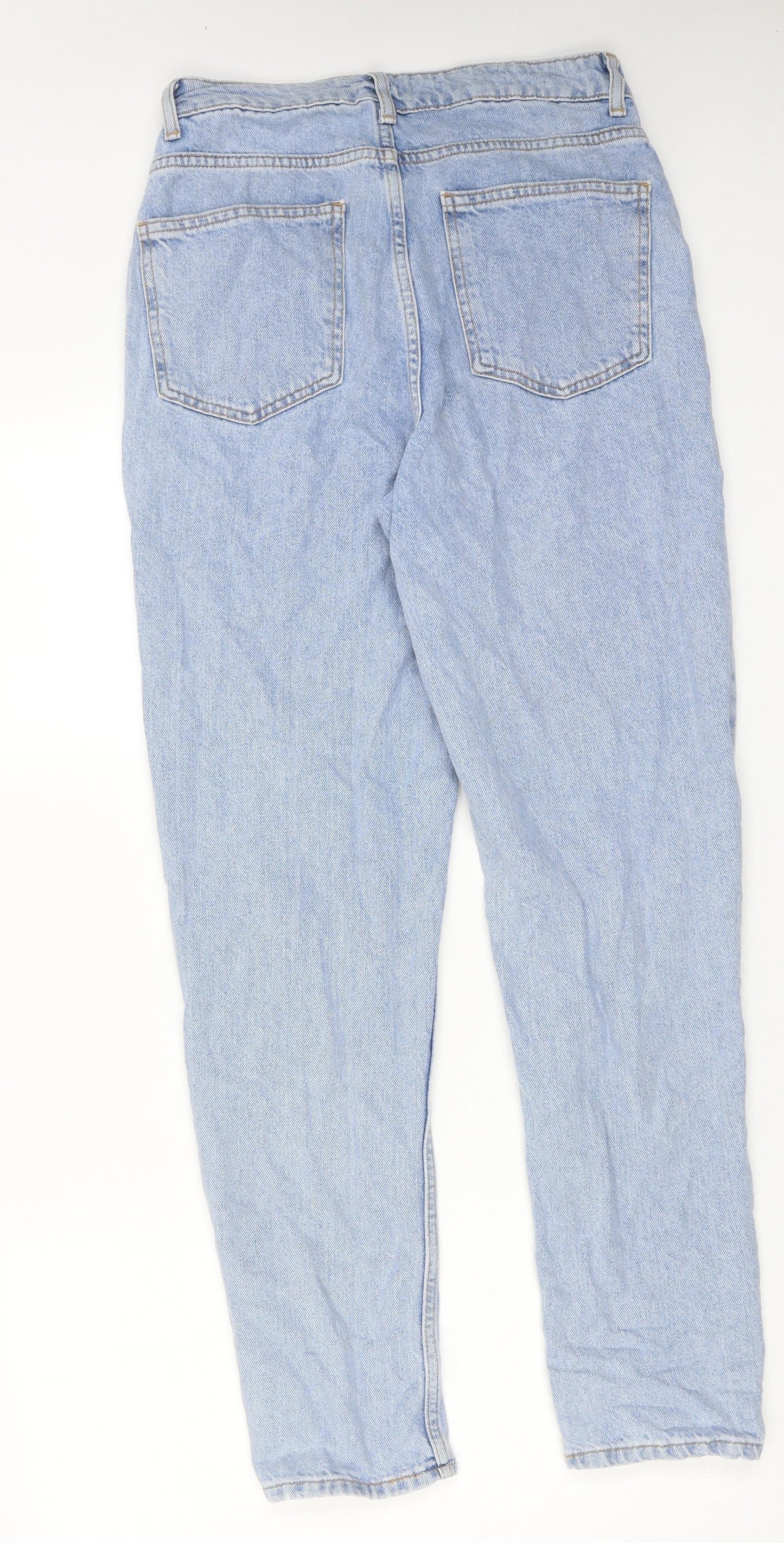 Denim & Co. Womens Blue Cotton Tapered Jeans Size 8 L30 in Regular Zip