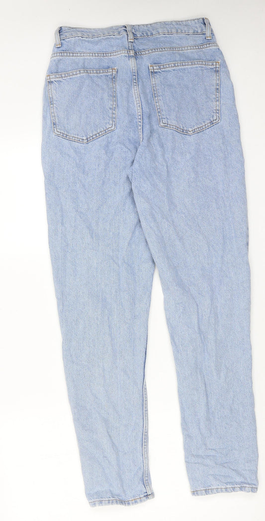 Denim & Co. Womens Blue Cotton Tapered Jeans Size 8 L30 in Regular Zip