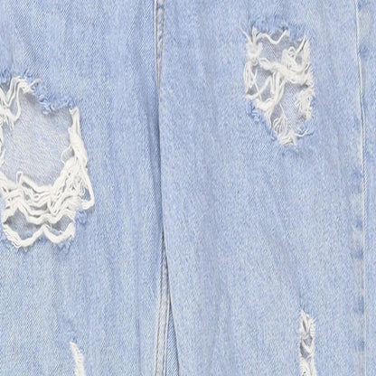 Denim & Co. Womens Blue Cotton Tapered Jeans Size 8 L30 in Regular Zip