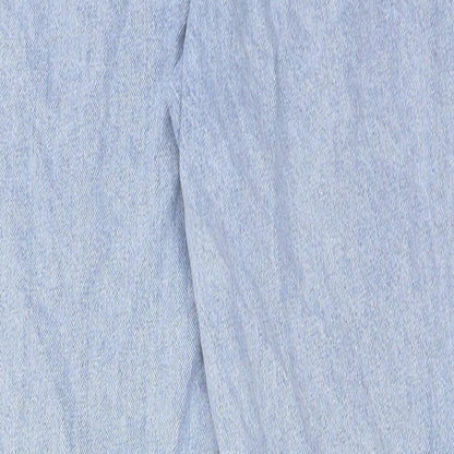 Denim & Co. Womens Blue Cotton Tapered Jeans Size 8 L30 in Regular Zip