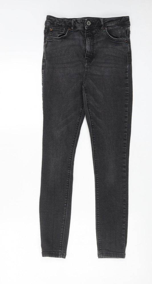 Denim & Co. Womens Black Cotton Skinny Jeans Size 10 L25 in Regular Zip