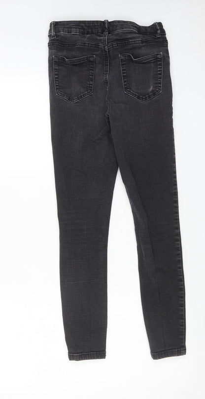 Denim & Co. Womens Black Cotton Skinny Jeans Size 10 L25 in Regular Zip