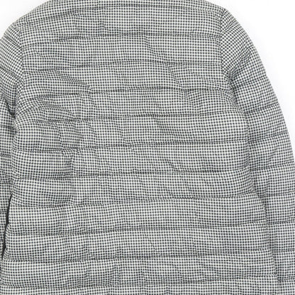 Springfield Womens Black Geometric Quilted Jacket Size S Zip