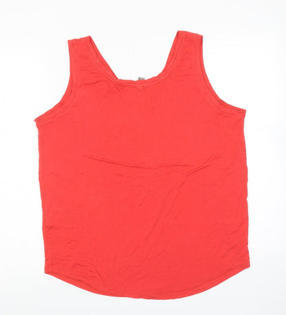 CULTURE Womens Pink Viscose Basic Tank Size XL V-Neck