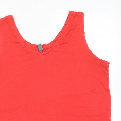 CULTURE Womens Pink Viscose Basic Tank Size XL V-Neck
