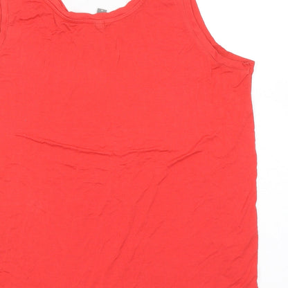 CULTURE Womens Pink Viscose Basic Tank Size XL V-Neck
