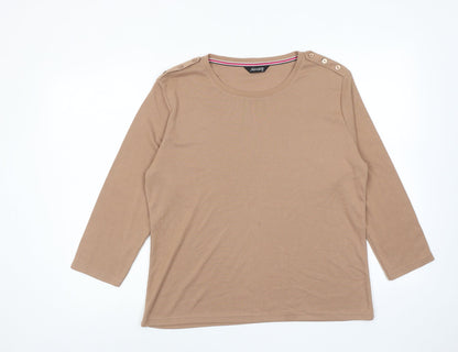 Alexander Womens Brown Round Neck Polyester Pullover Jumper Size 20