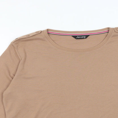 Alexander Womens Brown Round Neck Polyester Pullover Jumper Size 20
