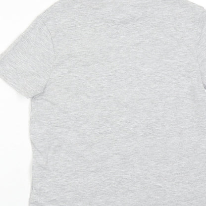 Marks and Spencer Boys Grey Cotton Basic T-Shirt Size 10-11 Years Round Neck Pullover