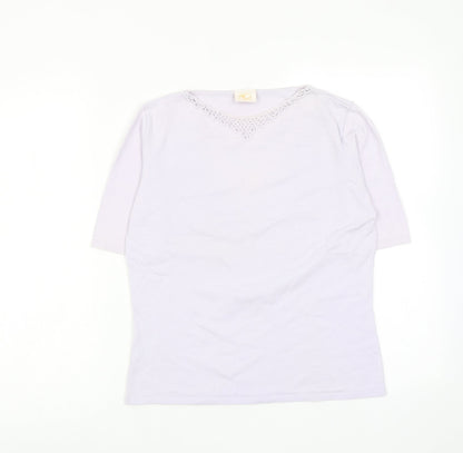 Womens UK Size M Country Casuals Purple Basic Blouse