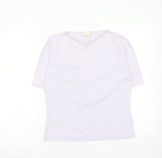 Womens UK Size M Country Casuals Purple Basic Blouse
