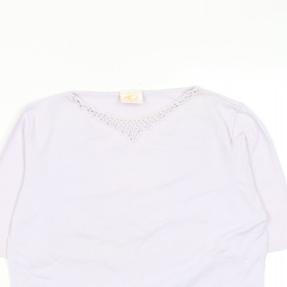 Womens UK Size M Country Casuals Purple Basic Blouse